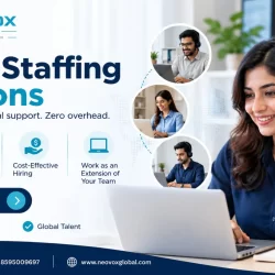 Remote professional providing virtual staffing support to a business team