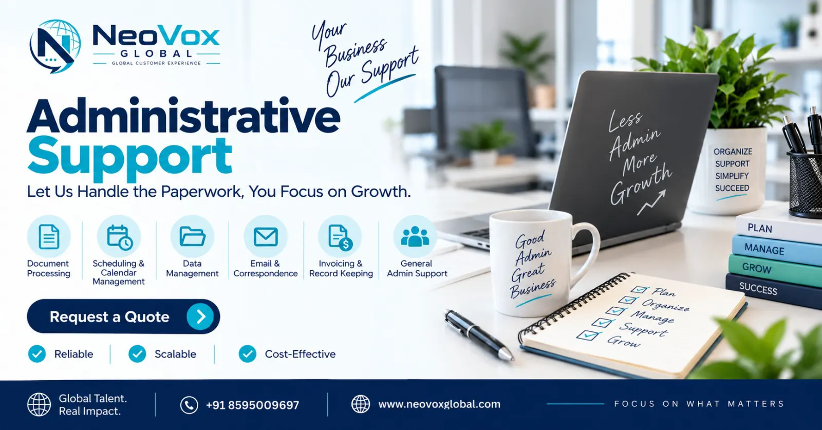 Business professional managing administrative support tasks